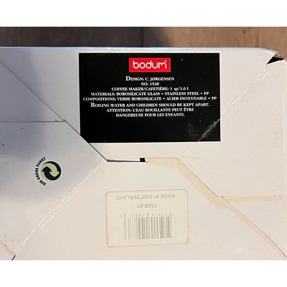 Bodum Brazil 8 Cup French Press Coffee Maker Black Minimalist Gift New In Box - Picture 11 of 12